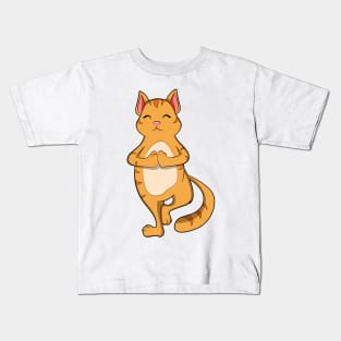 Cat Yoga Exercise Kids T-Shirt